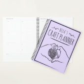 Girly Paarse hart handen tekenen ambacht breien Planner (Display)
