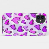 Girly Paarse Harten Schattigee Romantische Valenti Case-Mate iPhone Case (Achterkant (horizontaal))