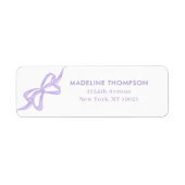 Girly Paarse Lavendel Bow Ribbon Retouradres Etiket (Voorkant)