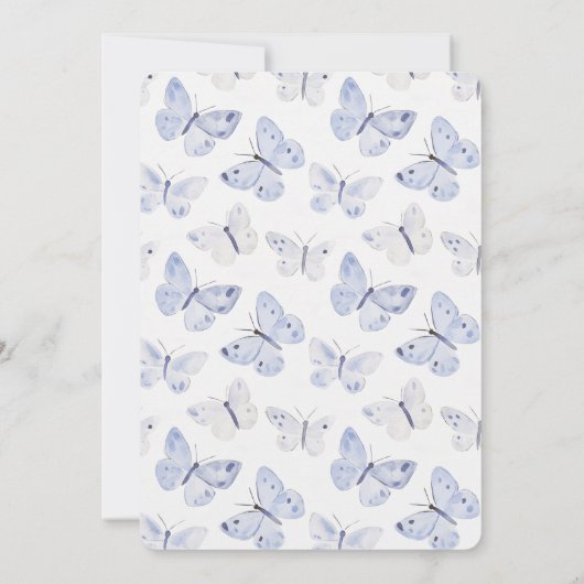 Girly Paarse Lavendel Vlinders Verjaardag Kaart (Achterkant)