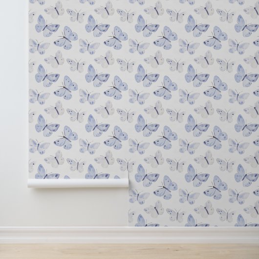 Girly Paarse lavendelvlinders Behang (Applicatie)