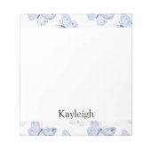 Girly Paarse lavendelvlinders Notitieblok (Voorkant)