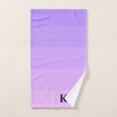 Girly Paarse Lila Ombre Classic Monogram Bad Handdoek (Handdoek)