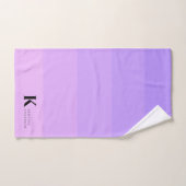 Girly Paarse Lila Ombre Classic Monogram Bad Handdoek (Handdoek)