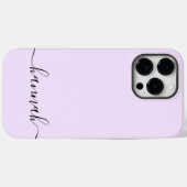 Girly Paarse Monogram Modern Script Gepersonalisee Case-Mate iPhone Case (Achterkant (horizontaal))