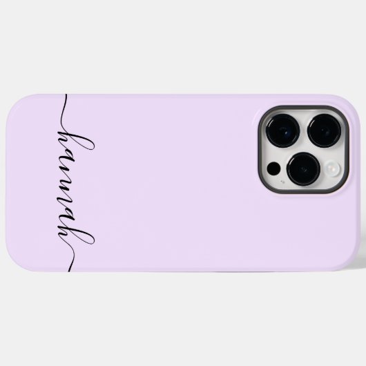 Girly Paarse Monogram Modern Script Gepersonalisee Case-Mate iPhone Case (Achterkant (horizontaal))