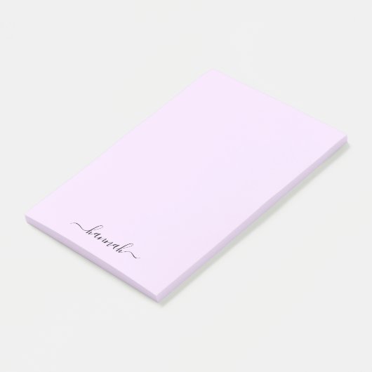 Girly Paarse Monogram Modern Script Gepersonalisee Post-it® Notes (Schuin)