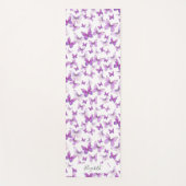Girly Paarse Pastel Butterflies Custom Name Yogamat (Voorkant)