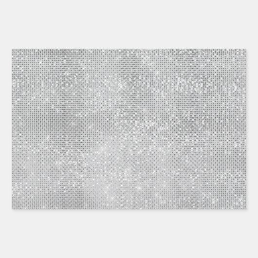 Girly Paarse Silver Pink Glitzy Sparkle Inpakpapier Vel (Voorkant 2)