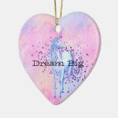 Girly Paarse Sparkle Eenhoorn Keramisch Ornament (Links)