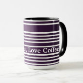 Girly paarse streep ontworpen drink mok (Voorkant rechts)
