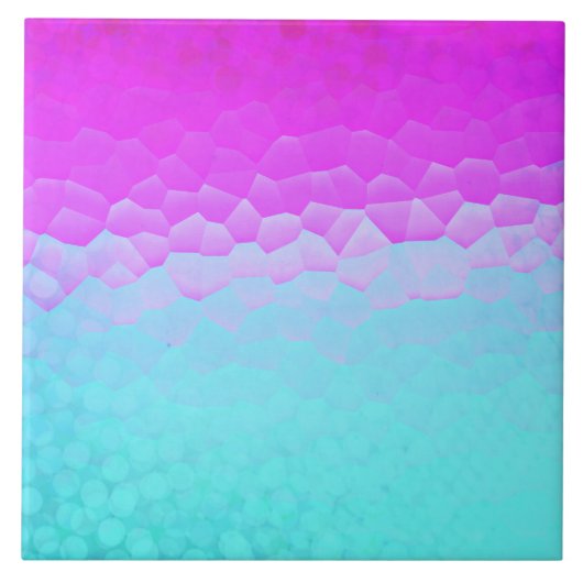 Girly Paarse Turquoise Ombre Mozaïek Bokeh Patroon Tegeltje (Voorkant)