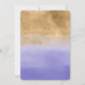 Girly Paarse Waterverf gouden glitter Kaart (Achterkant)