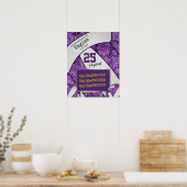 Girly paarse witte volleybal team foto poster (Keuken)