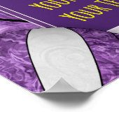 Girly paarse witte volleybal team foto poster (Hoek)