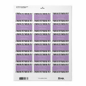 Girly Paarse Zebra Print Adreslabel Etiket (Full Sheet)