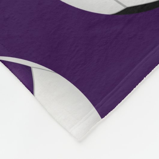 girly paarse zwarte voetballen tekstpatroon fleece deken (Hoek)