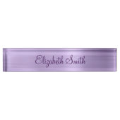 Girly Pale Purple Faux Metallic Foil Naambordje (Voorkant)