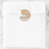 Girly Pampas Terracotta Sand Beige Monogram name Ronde Sticker (Tas)