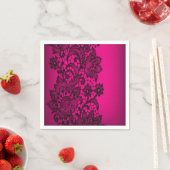 Girly Paris Fuchsia Zwart  kant Servet (Insitu)