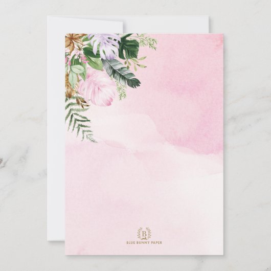 Girly Party Animals Wild Oerwoud Safari Birthday Kaart (Achterkant)