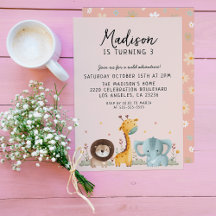 Girly Party Wild Animals Verjaardag