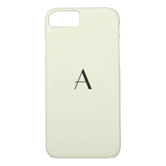 Girly Pastel Beige iPhone 7 Hoesje met BlackMonogr