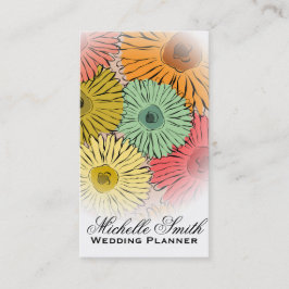 Girly pastel Bloemen bloemisten bruiloft planner Visitekaartje