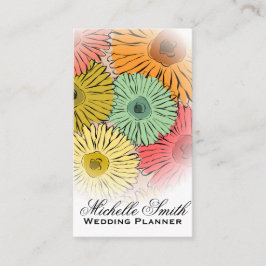 Girly pastel Bloemen bloemisten bruiloft planner Visitekaartje