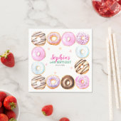 Girly Pastel Donuts Waterverf Verjaardagsfeest Servet (Insitu)