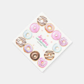 Girly Pastel Donuts Waterverf Verjaardagsfeest Servet (Hoek)