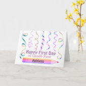 Girly Pastel Eerste dag van de school Kaart (Gele Bloem)