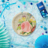 Girly Pastel Floral Pattern Papieren Bordje (Feest)