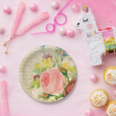 Girly Pastel Floral Pattern Papieren Bordje (Feest)
