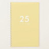 Girly Pastel Geel Naam School Planner (Voorkant)