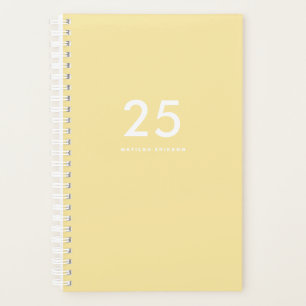 Girly Pastel Geel Naam School Planner