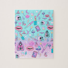 Girly Pastel Gothic Witchy Kawaii Cute Pattern Legpuzzel