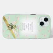 Girly Pastel Green Pink Bow Bible Green Bee Case-Mate iPhone Case (Achterkant (horizontaal))