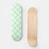 Girly Pastel Groen Wit Wavy Check Patroon Persoonlijk Skateboard (Voorkant)