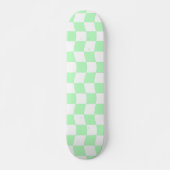 Girly Pastel Groen Wit Wavy Check Patroon Persoonlijk Skateboard (Voorkant)