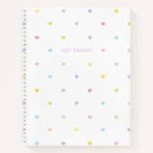 Girly pastel harten patroon notitieboek (Voorkant)