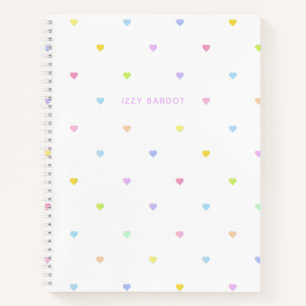 Girly pastel harten patroon notitieboek