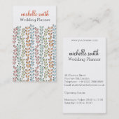 Girly pastel ivy bladeren bloemisten bruiloft plan visitekaartje (Voorkant / Achterkant)