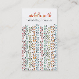 Girly pastel ivy bladeren bloemisten bruiloft plan visitekaartje
