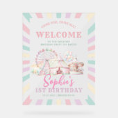 Girly Pastel Kleur Carnaval Circus Kinderen Verjaa Acryl Bord (Voorkant)