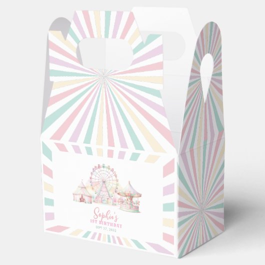Girly Pastel Kleur Carnaval Circus Kinderen Verjaa Bedankdoosjes (Geopend)