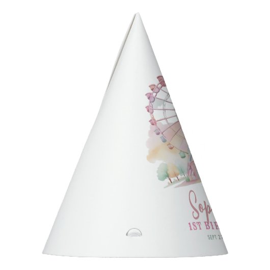 Girly Pastel Kleur Carnaval Circus Kinderen Verjaa Feesthoedjes (Links)