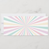 Girly Pastel Kleur Carnaval Circus Ticket Verjaard Kaart (Achterkant)