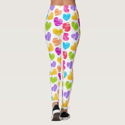 Girly pastel liefde harten patroon trekkoord tas leggings (Achterkant)