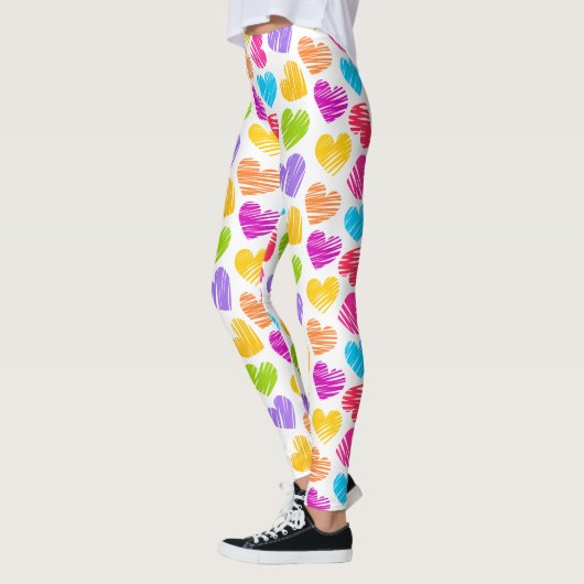 Girly pastel liefde harten patroon trekkoord tas leggings (Links)